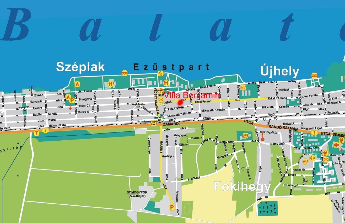 siófok térkép utcákkal Siófok Buszpályaudvar Térkép